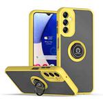 For Samsung Galaxy A14 5G Q Shadow 1 Series TPU + PC Phone Case with Ring(Yellow)