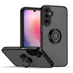 For Samsung Galaxy A24 4G Q Shadow 1 Series TPU + PC Phone Case with Ring(Black+Black)