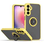 For Samsung Galaxy A24 4G Q Shadow 1 Series TPU + PC Phone Case with Ring(Yellow)