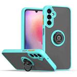 For Samsung Galaxy A24 4G Q Shadow 1 Series TPU + PC Phone Case with Ring(Sky Blue)