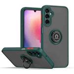 For Samsung Galaxy A24 4G Q Shadow 1 Series TPU + PC Phone Case with Ring(Dark Green)