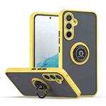 For Samsung Galaxy A34 5G Q Shadow 1 Series TPU + PC Phone Case with Ring(Yellow)