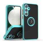 For Samsung Galaxy A35 5G Q Shadow 1 Series TPU + PC Phone Case with Ring(Sky Blue)