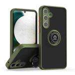 For Samsung Galaxy A35 5G Q Shadow 1 Series TPU + PC Phone Case with Ring(Army Green)