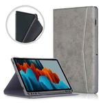 For Samsung Galaxy Tab S8 / Galaxy Tab S7 T870/T875 TPU Front Support Horizontal Flip Leather Case with Holder & Pen Slot & Sleep / Wake-up Function(Dark Grey)