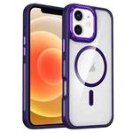 For iPhone 12 / 12 Pro Breathable Skin Feel Transparent MagSafe Magnetic Phone Case(Purple)