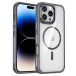 For iPhone 14 Pro Breathable Skin Feel Transparent MagSafe Magnetic Phone Case(Grey)