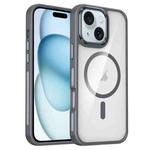 For iPhone 15 Plus / 14 Plus Breathable Skin Feel Transparent MagSafe Magnetic Phone Case(Grey)