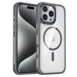 For iPhone 15 Pro Breathable Skin Feel Transparent MagSafe Magnetic Phone Case(Grey)