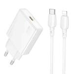 BOROFONE BN23 PD 20W Type-C Charger with 1m Type-C to 8 Pin Cable Set, Plug Type:EU Plug(White)