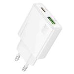 BOROFONE BN24 PD 20W USB, Type-C Charger, Plug Type:EU Plug(White)