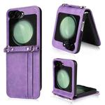 For Samsung Galaxy Z Flip6 Crossbody Folding Phone Case(Purple)