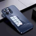 For iPhone 16 Pro Max SULADA Shine Through Series Plating TPU Transparent Phone Case(Titanium Blue)