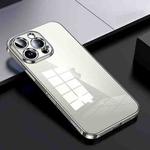 For iPhone 16 Pro Max SULADA Shine Through Series Plating TPU Transparent Phone Case(Titanium Grey)