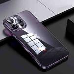 For iPhone 16 Pro SULADA Shine Through Series Plating TPU Transparent Phone Case(Dark Purple)