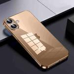 For iPhone 16 Plus SULADA Shine Through Series Plating TPU Transparent Phone Case(Gold)