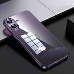 For iPhone 16 Plus SULADA Shine Through Series Plating TPU Transparent Phone Case(Dark Purple)