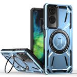 For TCL 50 SE 4G Armor II Series MagSafe Magnetic Holder Phone Case(Light Blue)