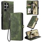 For Samsung Galaxy S24 Ultra 5G Skin Feel Totem Embossed Leather Phone Case(Deep Green)