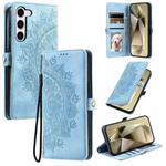 For Samsung Galaxy S23+ 5G Skin Feel Totem Embossed Leather Phone Case(Blue)