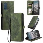 For Samsung Galaxy S20 FE Skin Feel Totem Embossed Leather Phone Case(Deep Green)