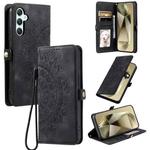 For Samsung Galaxy S25+ 5G Skin Feel Totem Embossed Leather Phone Case(Black)