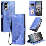 For Samsung Galaxy S25 Edge 5G Skin Feel Totem Embossed Leather Phone Case(Purple)