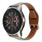20mm T-shaped Starry Sky Style Litchi Texture Genuine Leather Watch Band(Grey)