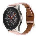 22mm T-shaped Starry Sky Style Litchi Texture Genuine Leather Watch Band(Pink)