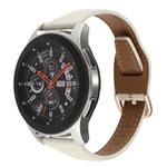 22mm T-shaped Starry Sky Style Litchi Texture Genuine Leather Watch Band(Beige)