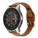 22mm T-shaped Starry Sky Style Litchi Texture Genuine Leather Watch Band(Brown)