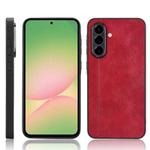 For Samsung Galaxy A56 5G Cow Pattern Sewing Back Cover Phone Case(Red)