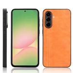 For Samsung Galaxy A56 5G Cow Pattern Sewing Back Cover Phone Case(Yellow)