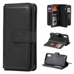 For Samsung Galaxy A01 Multifunctional Magnetic Copper Buckle Horizontal Flip Solid Color Leather Case with 10 Card Slots & Wallet & Holder & Photo Frame(Black)