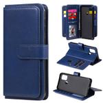 For Samsung Galaxy M31 Multifunctional Magnetic Copper Buckle Horizontal Flip Solid Color Leather Case with 10 Card Slots & Wallet & Holder & Photo Frame(Dark Blue)