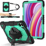 For Xiaomi Redmi Pad Pro 12.1 Contrast Color Robot Silicone Hybrid PC Tablet Case(Black Mint Green)