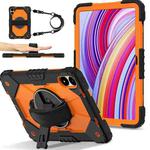 For Xiaomi Redmi Pad Pro 12.1 Contrast Color Robot Silicone Hybrid PC Tablet Case(Black Orange)