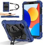For Xiaomi Redmi Pad SE 8.7 Contrast Color Robot Silicone Hybrid PC Tablet Case(Navy Black)