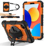 For Xiaomi Redmi Pad SE 8.7 Contrast Color Robot Silicone Hybrid PC Tablet Case(Black Orange)