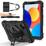 For Xiaomi Redmi Pad SE 8.7 Contrast Color Robot Silicone Hybrid PC Tablet Case(Black)