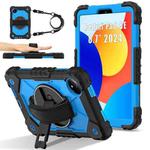 For Xiaomi Redmi Pad SE 8.7 Contrast Color Robot Silicone Hybrid PC Tablet Case(Black Blue)