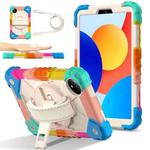 For Xiaomi Redmi Pad SE 8.7 Contrast Color Robot Silicone Hybrid PC Tablet Case(Colorful Blue)