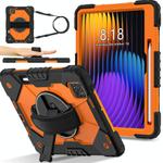 For Xiaomi Pad 7 / 7 Pro 2024 Contrast Color Robot Silicone Hybrid PC Tablet Case(Black Orange)