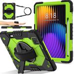 For Xiaomi Pad 7 / 7 Pro 2024 Contrast Color Robot Silicone Hybrid PC Tablet Case(Black Yellow Green)