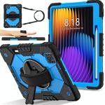 For Xiaomi Pad 7 / 7 Pro 2024 Contrast Color Robot Silicone Hybrid PC Tablet Case(Black Blue)