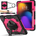 For Xiaomi Pad 7 / 7 Pro 2024 Contrast Color Robot Silicone Hybrid PC Tablet Case(Black Rose Red)
