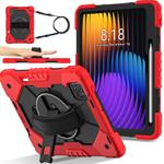 For Xiaomi Pad 7 / 7 Pro 2024 Contrast Color Robot Silicone Hybrid PC Tablet Case(Red Black)