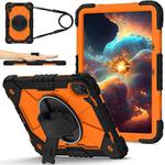 For Xiaomi Redmi Pad 2 11 2025 Contrast Color Robot Silicone Hybrid PC Tablet Case(Black Orange)