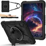 For Xiaomi Redmi Pad 2 11 2025 Contrast Color Robot Silicone Hybrid PC Tablet Case(Black)