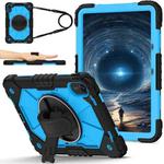 For Xiaomi Redmi Pad 2 11 2025 Contrast Color Robot Silicone Hybrid PC Tablet Case(Black Blue)